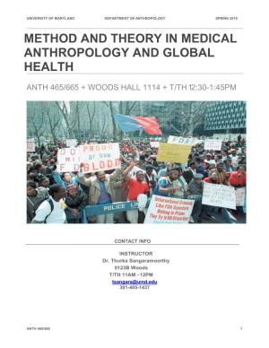 Method and Theory in Medical Anthropology and Global