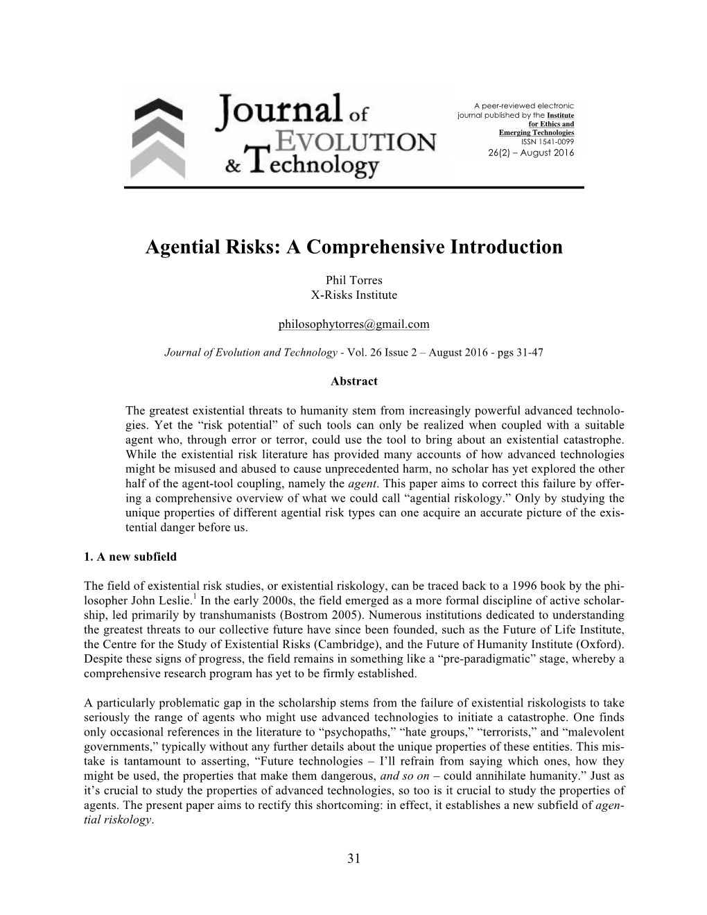 Agential Risks: a Comprehensive Introduction