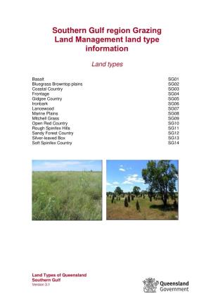 Southern Gulf Region Grazing Land Management Land Type Information