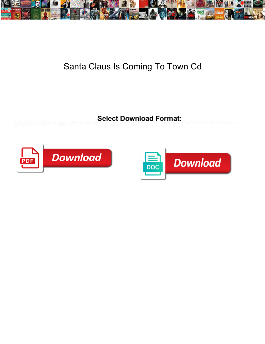 Santa Claus Is Coming to Town Cd