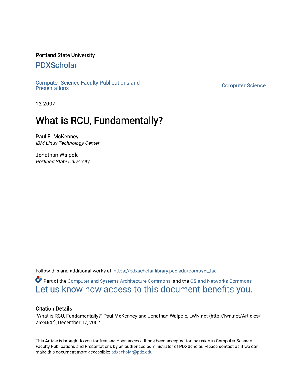 What Is RCU, Fundamentally?