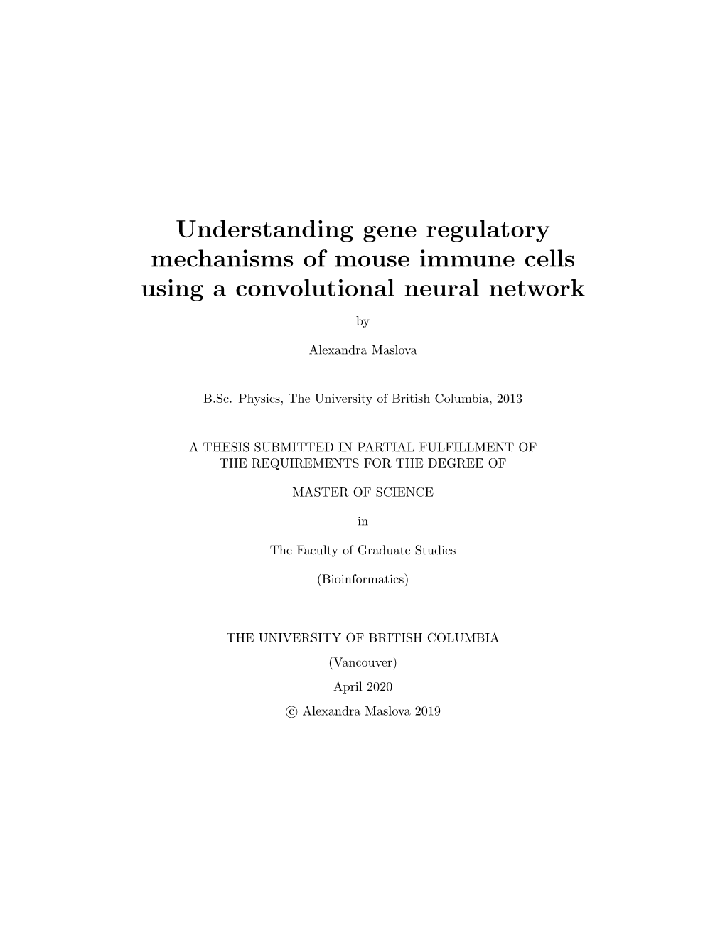 Understanding Gene Regulatory Mechanisms of Mouse Immune Cells Using a Convolutional Neural Network