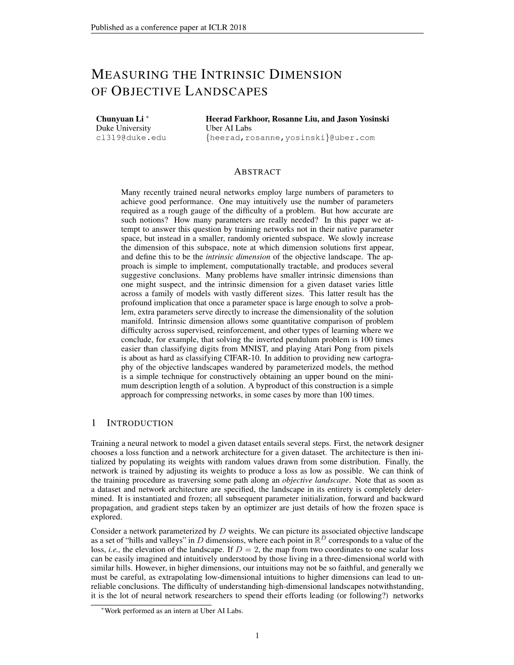 Measuring the Intrinsic Dimension