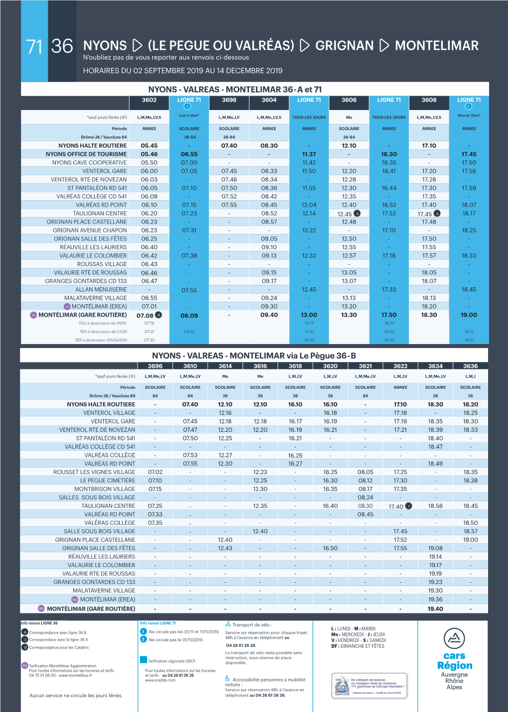 AFFICHE LIGNE 36 Et 71 Nyons Montélimar Été 2019.Indd