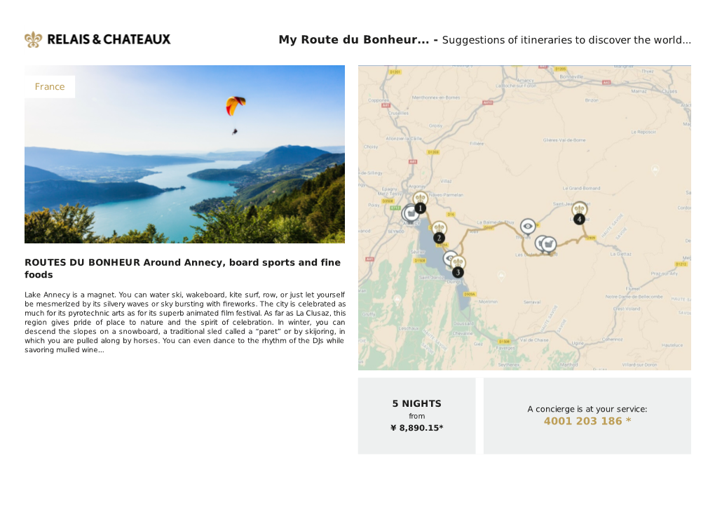 ROUTES DU BONHEUR Around Annecy, Board Sports and Fine Foods