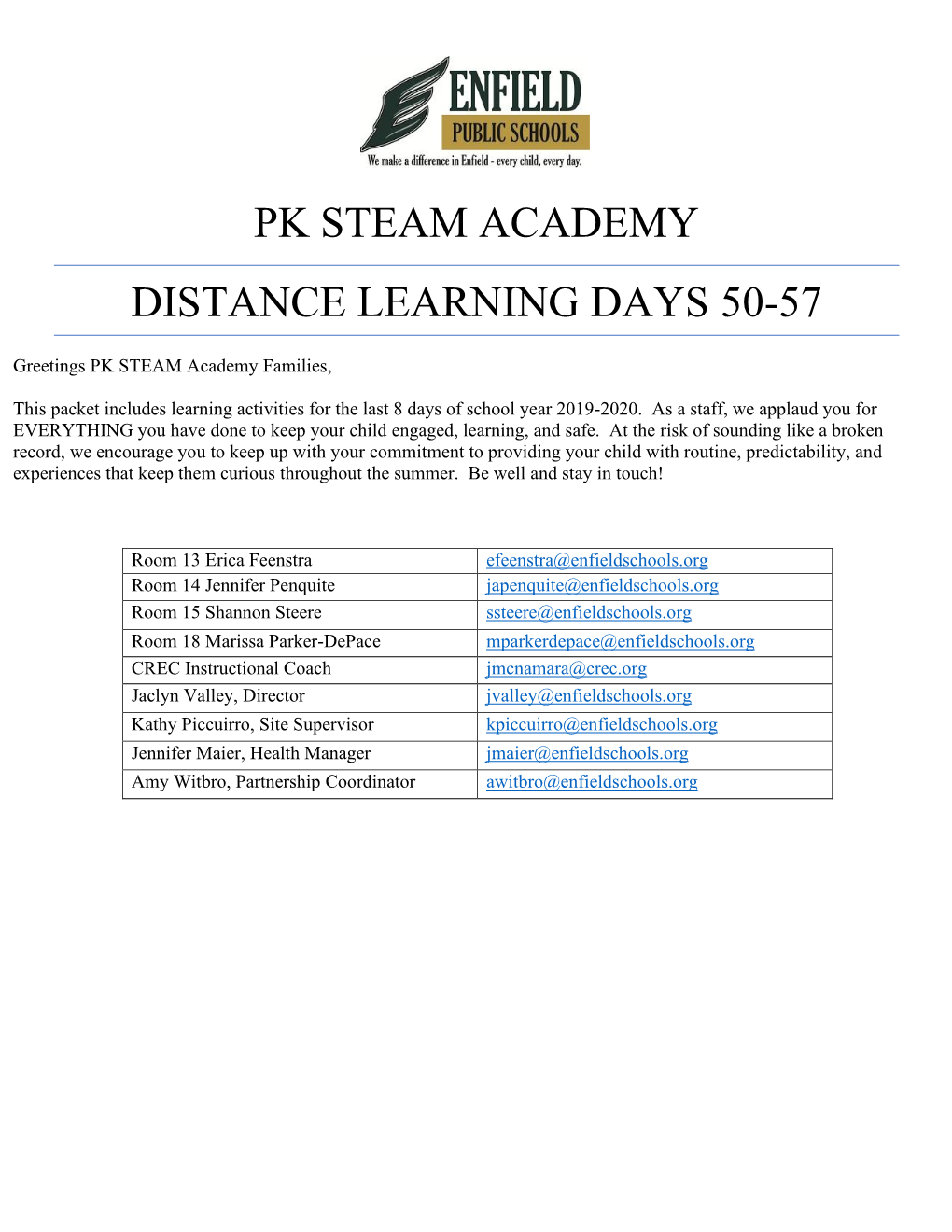 Pk Steam Academy Distance Learning Days 50-57