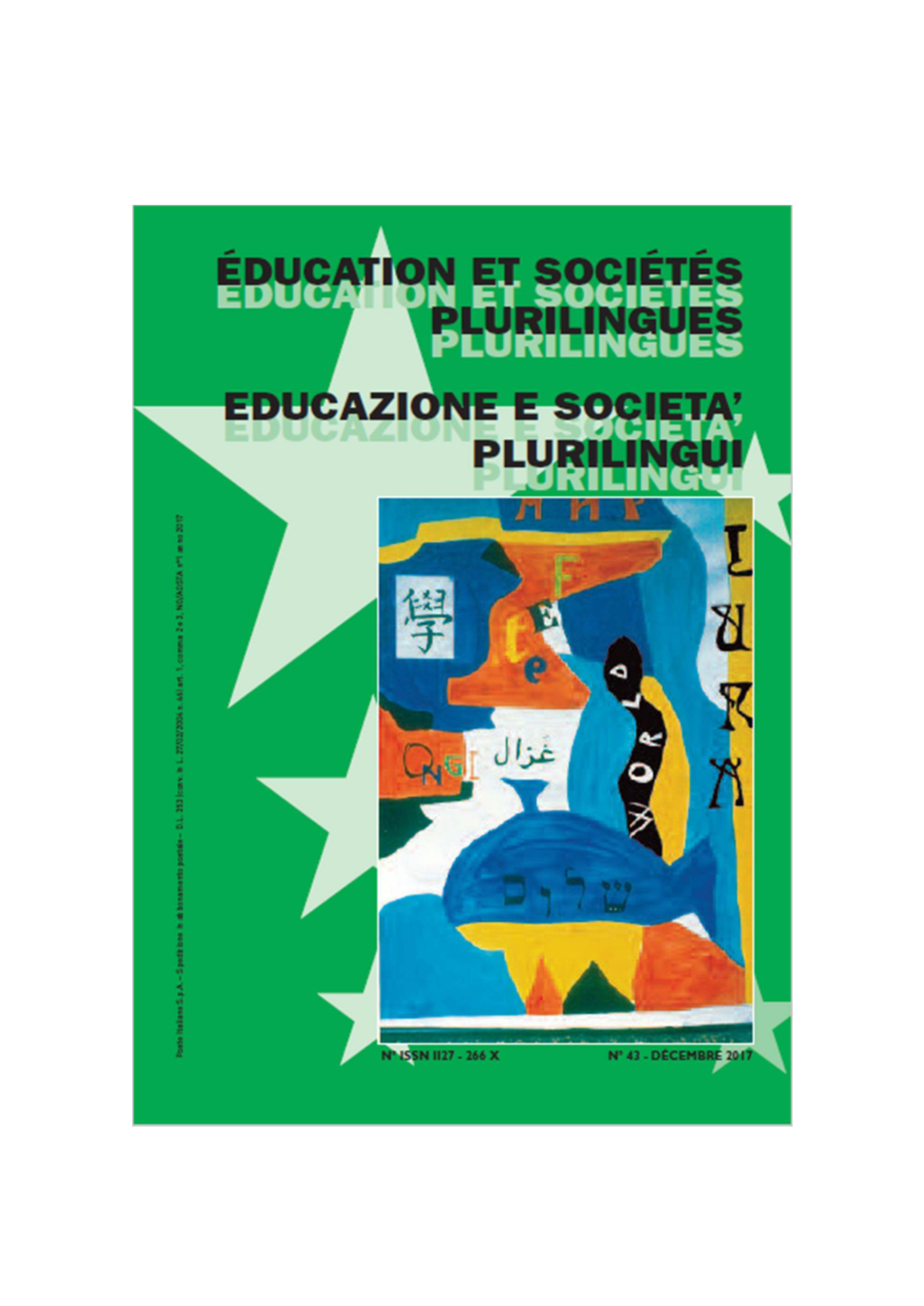 Éducation Et Sociétés Plurilingues, 43 | 2017 [En Ligne], Mis En Ligne Le 01 Août 2018, Consulté Le 24 Septembre 2020