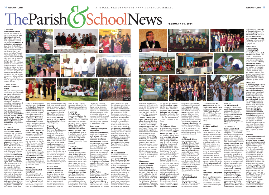 Theparish&Schoolnews FEBRUARY 14, 2014