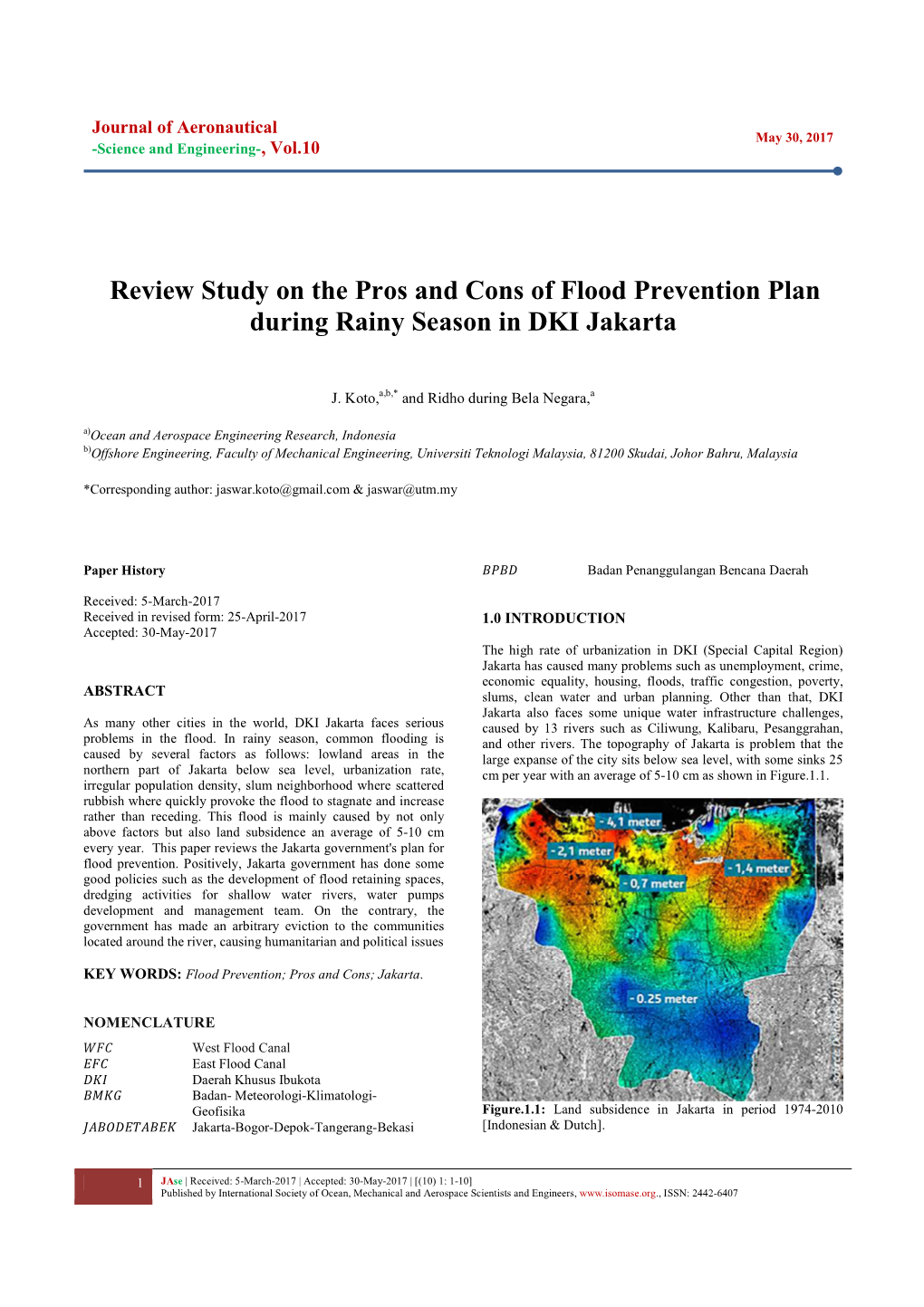 Review Study on the Pros and Cons of Flood Prevention Plan During Rainy Season in DKI Jakarta