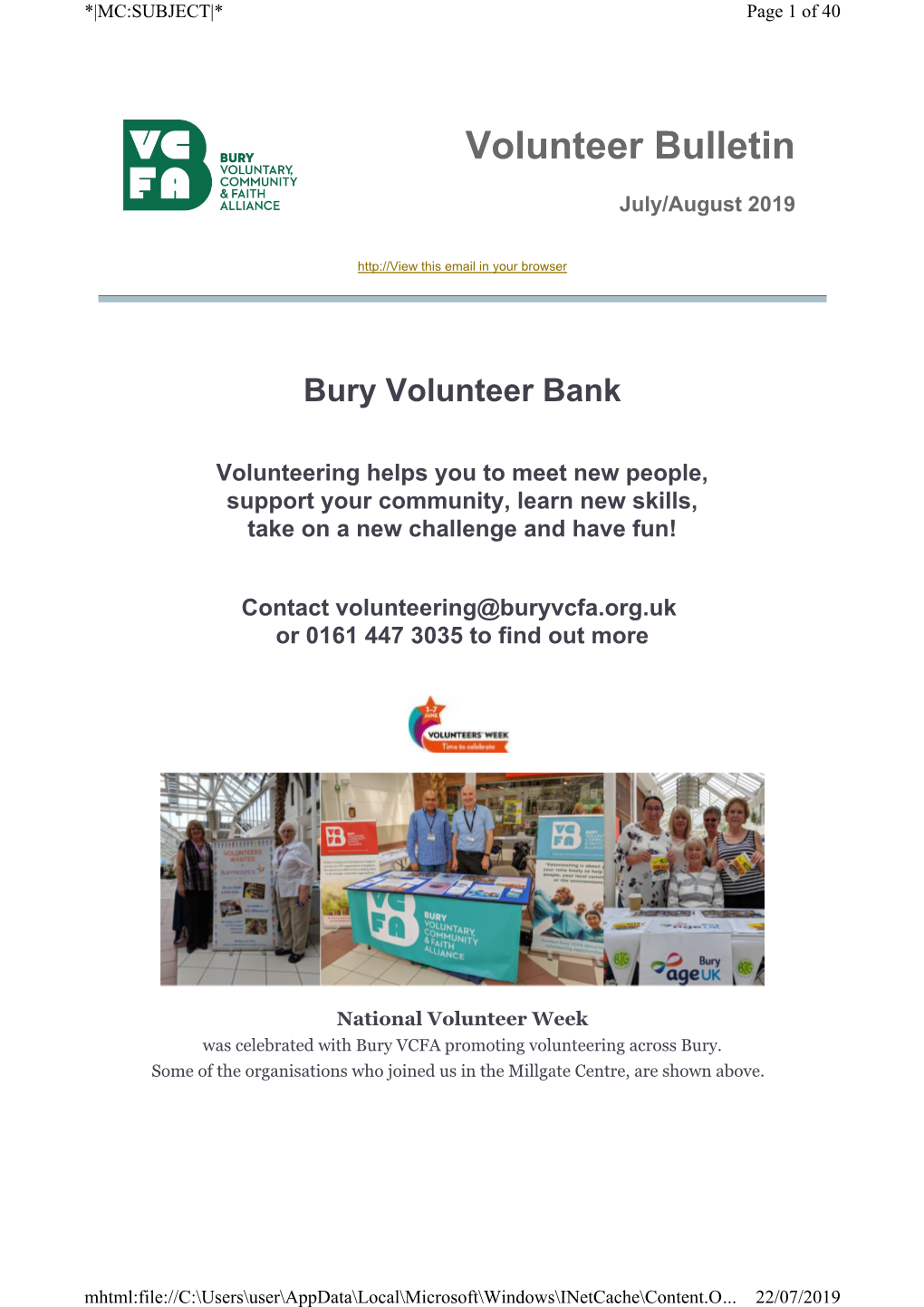 Volunteer Bulletin