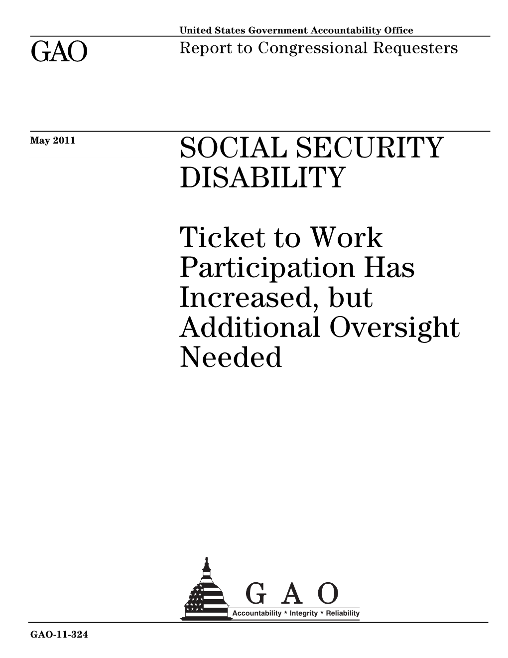 GAO-11-324 Social Security Disability