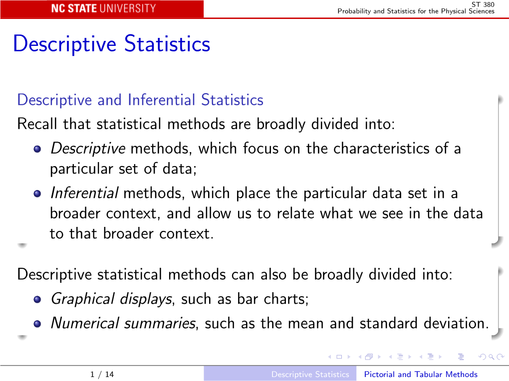 Descriptive Statistics