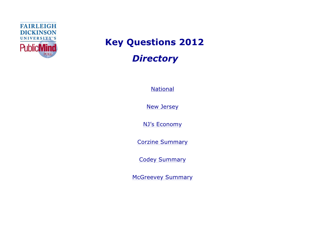 Key Questions 2012 Directory