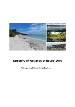 Directory of Wetlands of Nauru- 2016