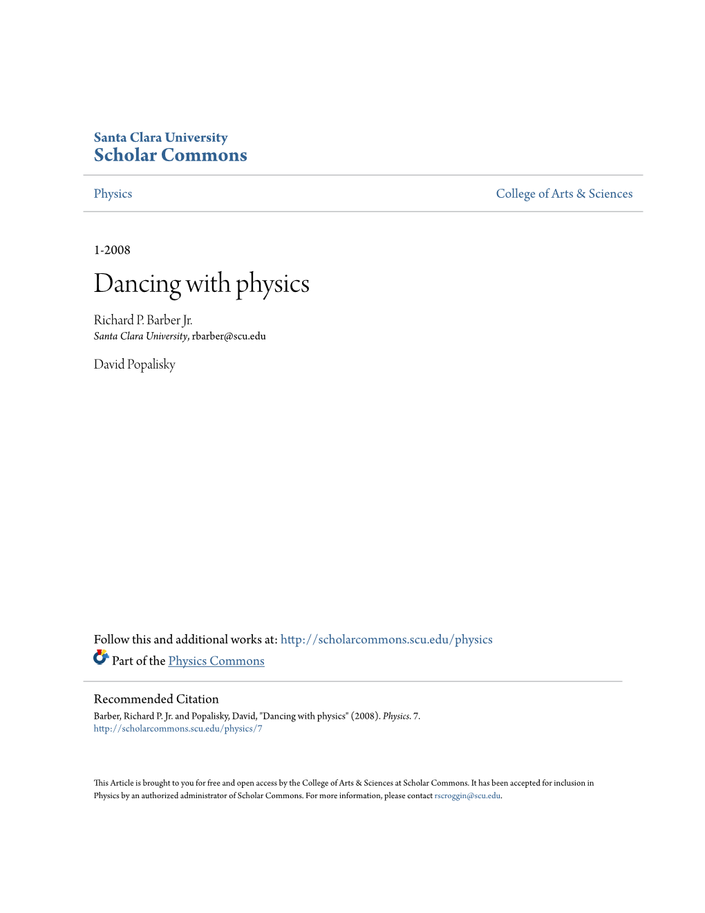 Dancing with Physics Richard P