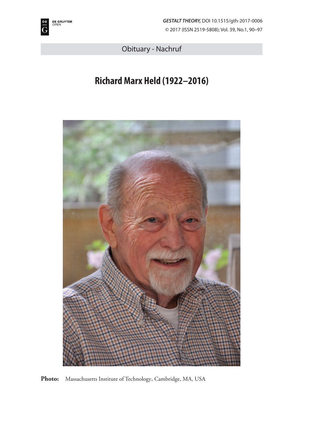 Richard Marx Held (1922–2016)