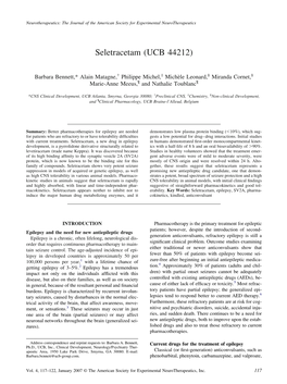 Seletracetam (UCB 44212)