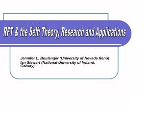 RFT & the Self: Theory, Research, and Applications