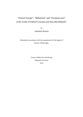 In the Works of Gabriel Liiceanu and Slavenka Drakulić