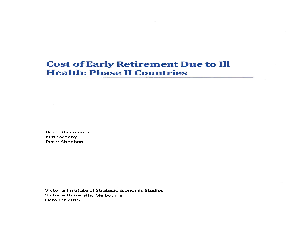 Cost of Early Retirement Due to Ill Health: Phase II Countries