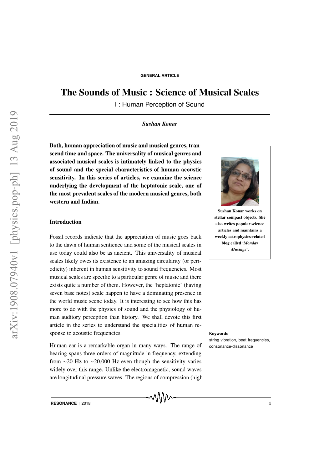 The Sounds of Music : Science of Musical Scales