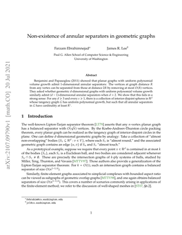 Non-Existence of Annular Separators in Geometric Graphs