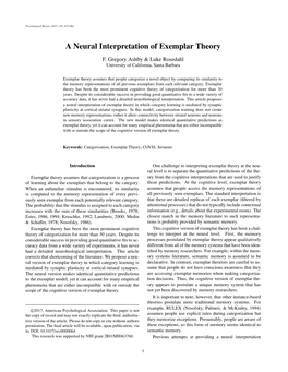 A Neural Interpretation of Exemplar Theory
