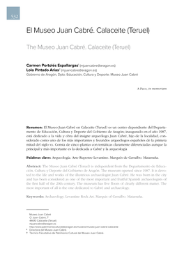El Museo Juan Cabré. Calaceite (Teruel)