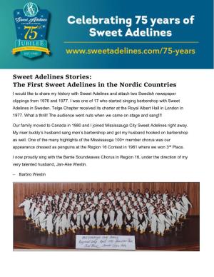 Sweet Adelines Stories