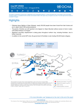 Iraq IDP CRISIS Situation Report No