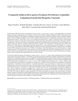 Cytogenetic Studies in Three Species of Lutjanus(Perciformes