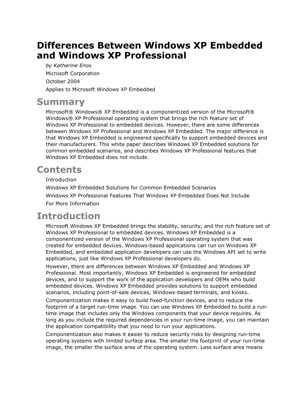 The Differences Between XP Pro and XPE