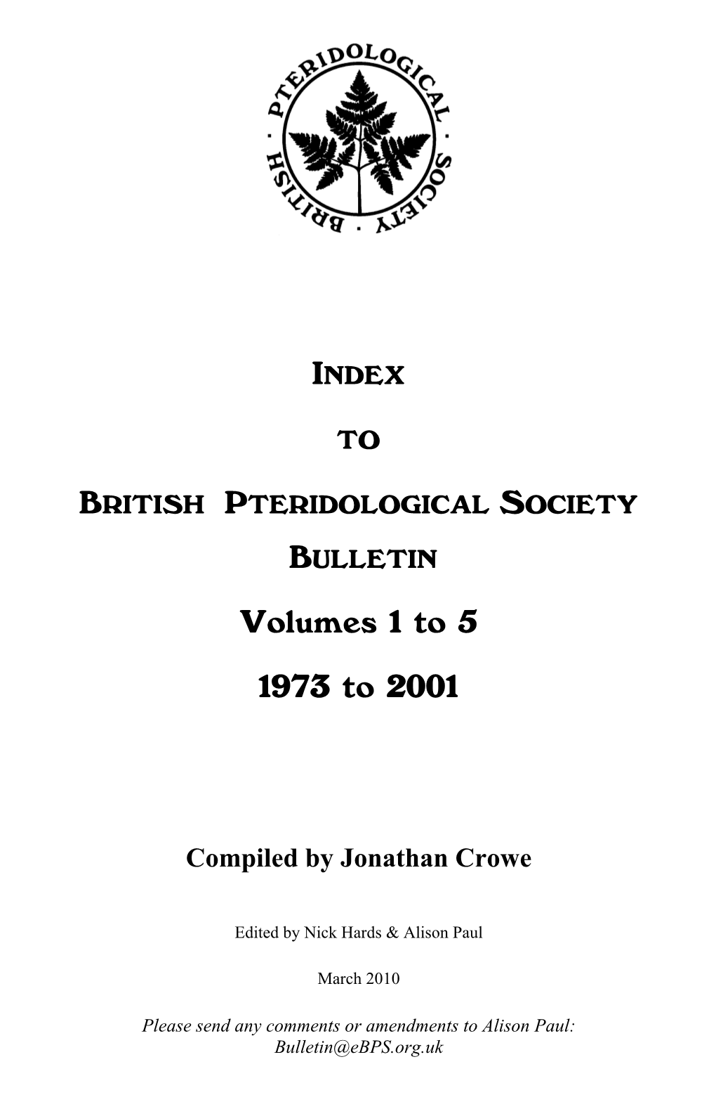 Volumes 1 to 5 1973 to 2001