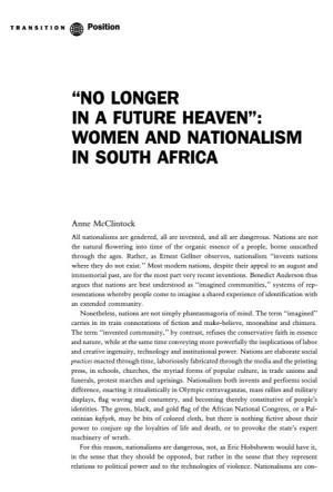 Women and Nationalism in South Africa