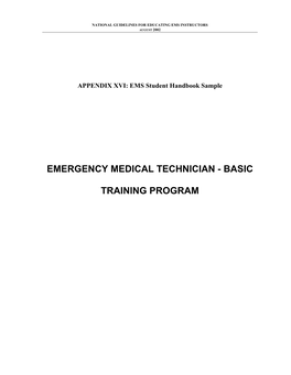EMT-Basic Training Program