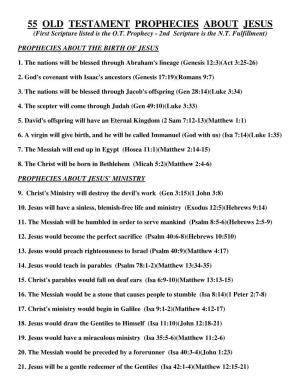 55 Old Testament Prophecies About Jesus (Pdf)