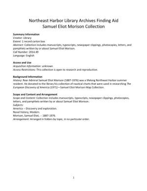 Samuel Eliot Morison Collection