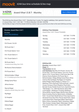 624A Bus Time Schedule & Line Route