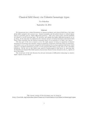 Classical Field Theory Via Cohesive Homotopy Types