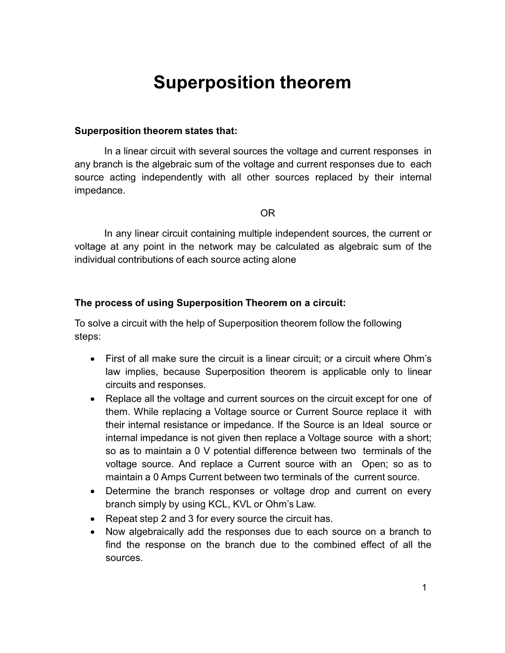 Superposition Theorem