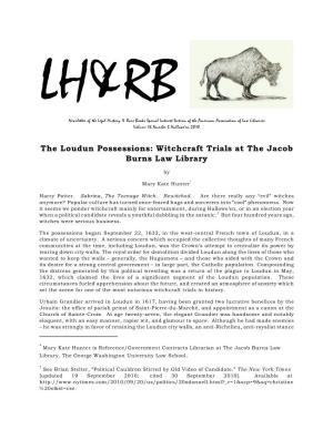 The Loudun Possessions: Witchcraft Trials at the Jacob Burns Law Library