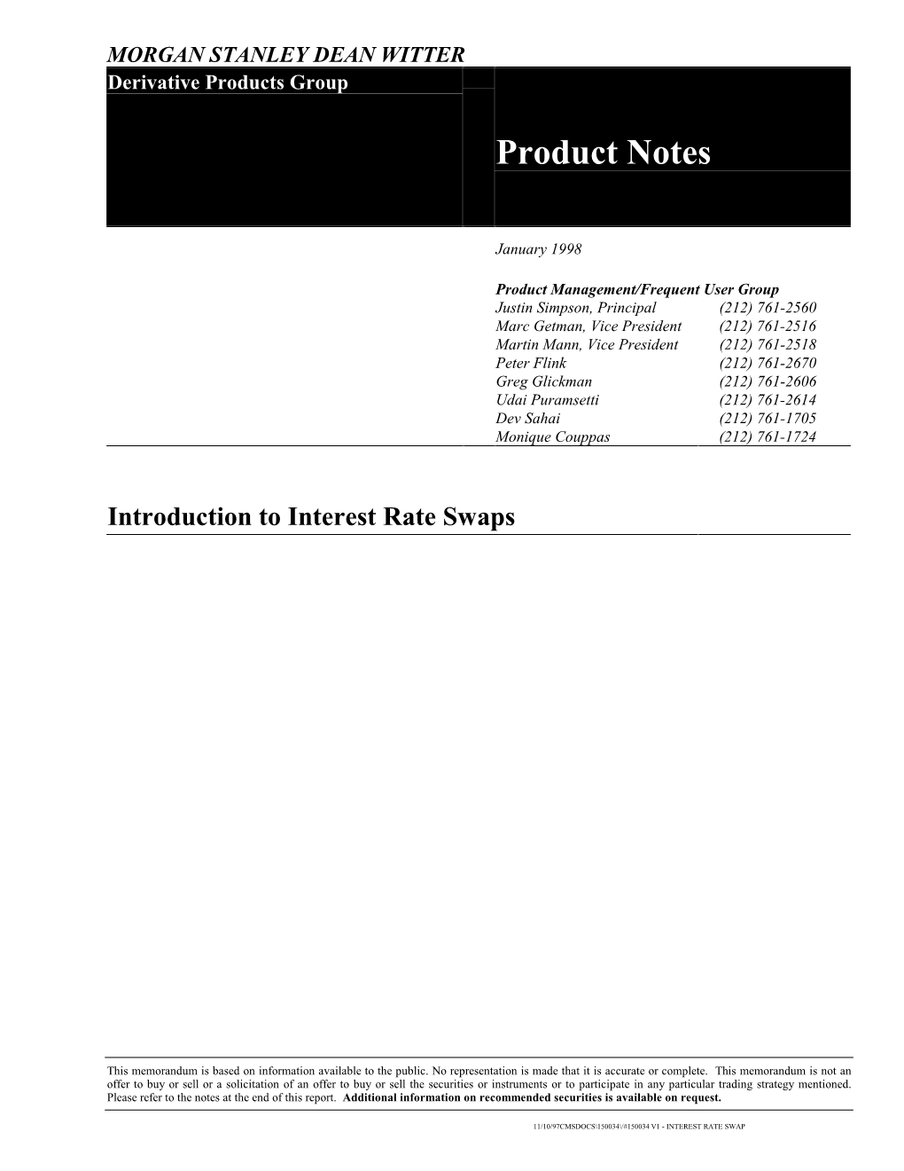 Product Notes