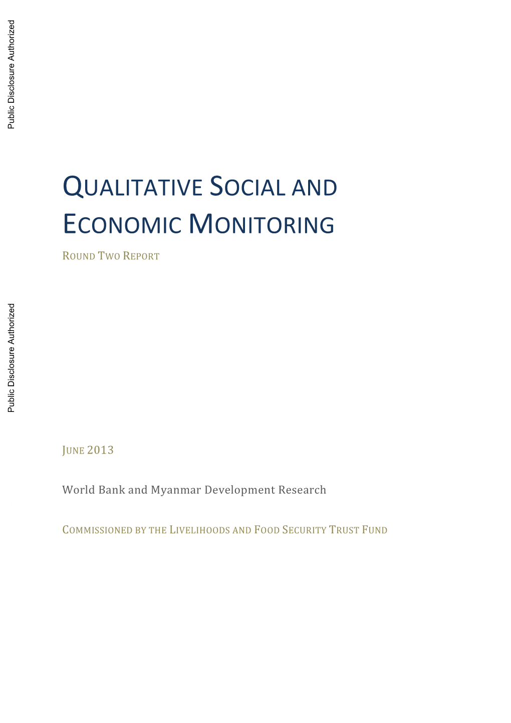 Qualitative Social and Economic Monitoring