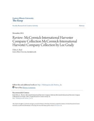 Review: Mccormick-International Harvester Company Collection Mccormick-International Harvester Company Collection by Lee Grady Debra A