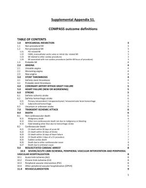 Supplemental Appendix S1. COMPASS Outcome Definitions