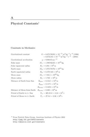 A Physical Constants1