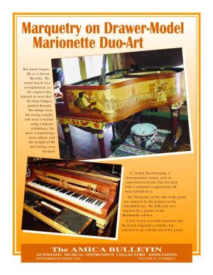 Marquetry on Drawer-Model Marionette Duo-Art
