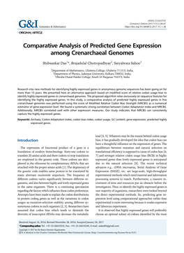 Comparative Analysis of Predicted Gene Expression Among Crenarchaeal Genomes