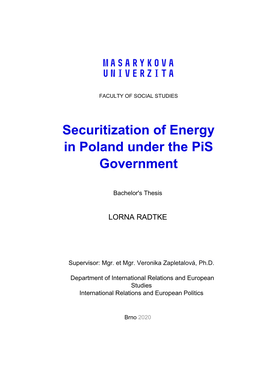 Securitization of Energy in Poland Under the Pis Government