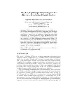 A Lightweight Stream Cipher for Resource-Constrained Smart Devices